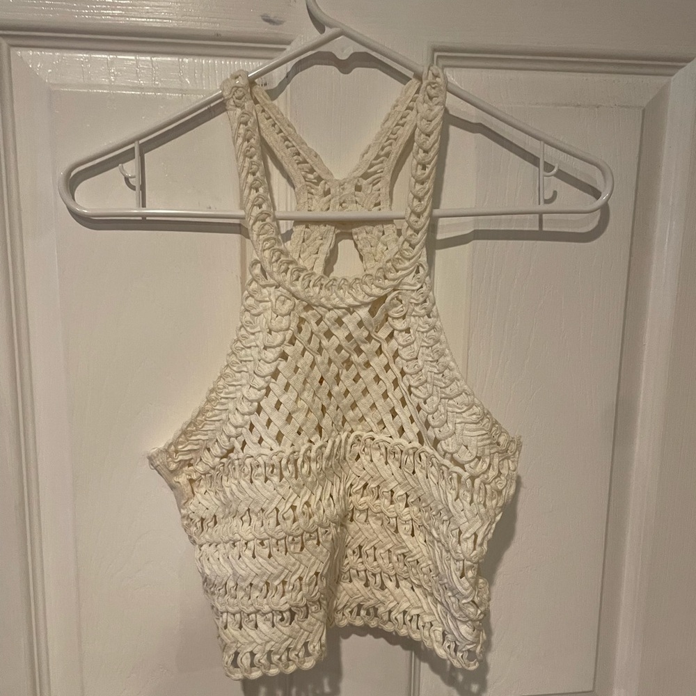 Free People crochet style crop tank